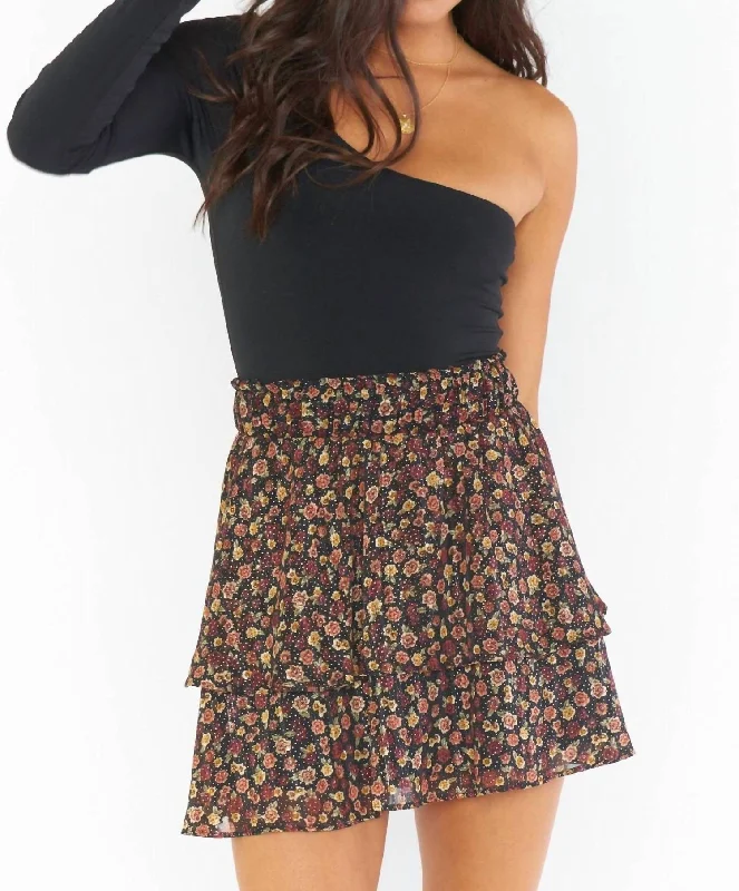 women's velvet skirtsAiden Mini Skirt In Midnight Floral