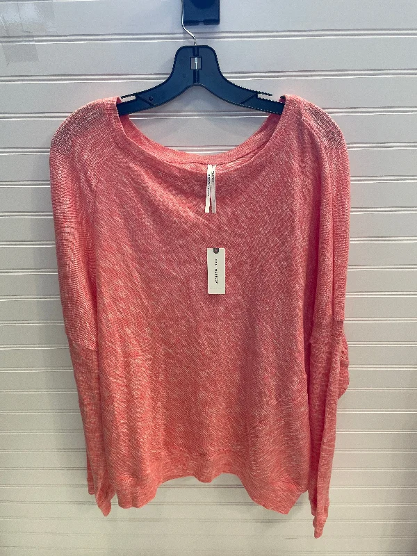 women's long sleeve tops with body-hugging silhouettesTop Long Sleeve By Anthropologie In Pink, Size: Xl