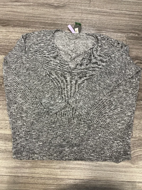 women's long sleeve tops with high necksTop Long Sleeve By Alya In Grey, Size: M