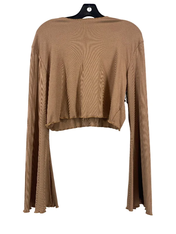 women's long sleeve tops with minimalist aestheticsTop Long Sleeve By Clothes Mentor In Brown, Size: 3x