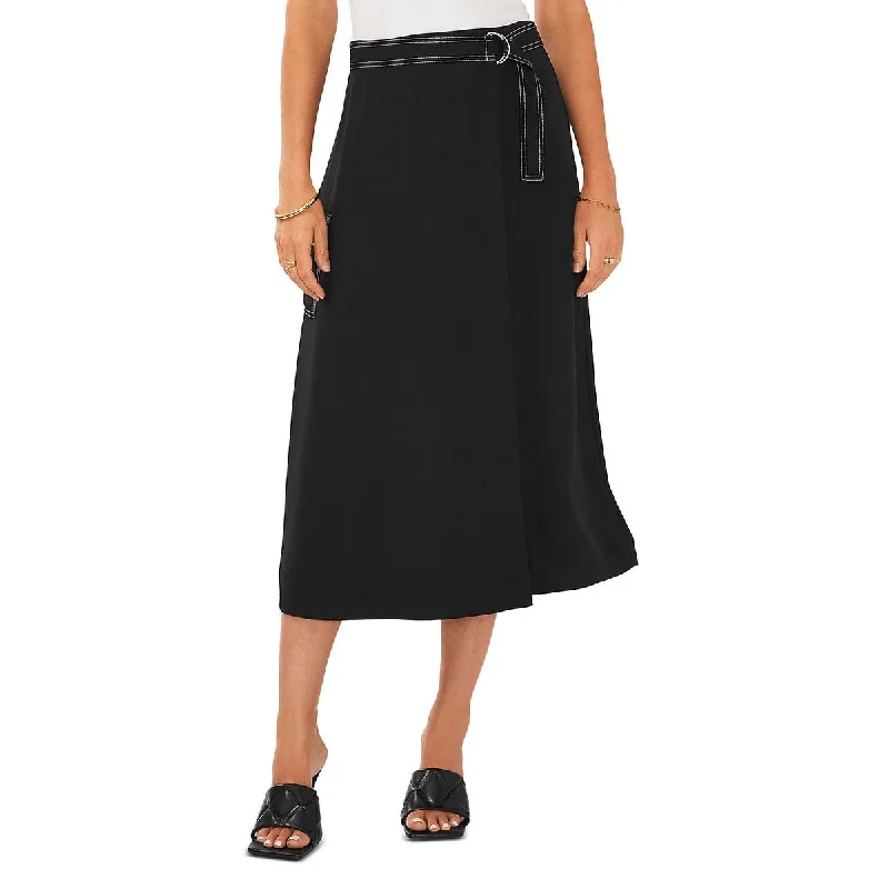 women's high-performance dressy skirtsWomens Faux Wrap Belted Midi Skirt