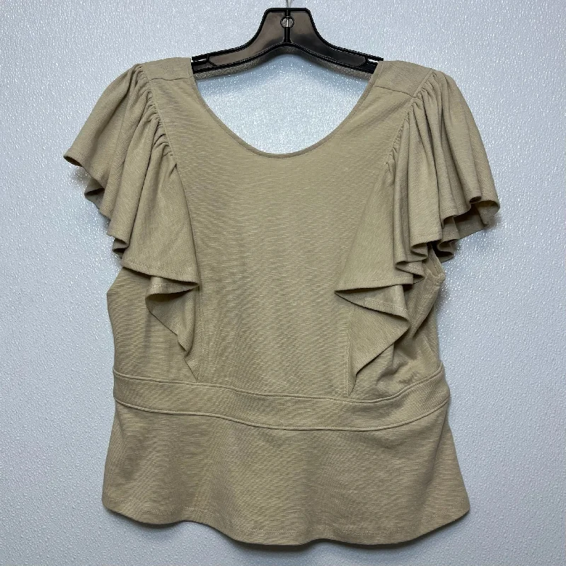 women's T-shirts for runningTan Top Short Sleeve Banana Republic O, Size M