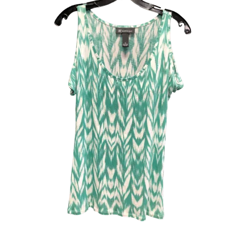 trendy women's T-shirtsGreen White Top Short Sleeve Inc, Size S