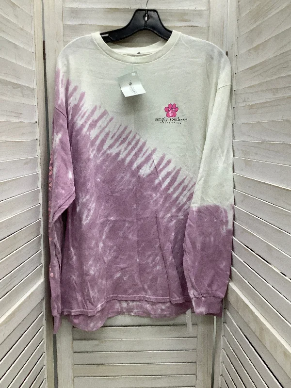 women's long sleeve tops made of cottonTop Long Sleeve By Simply Southern In Tie Dye Print, Size: Xl