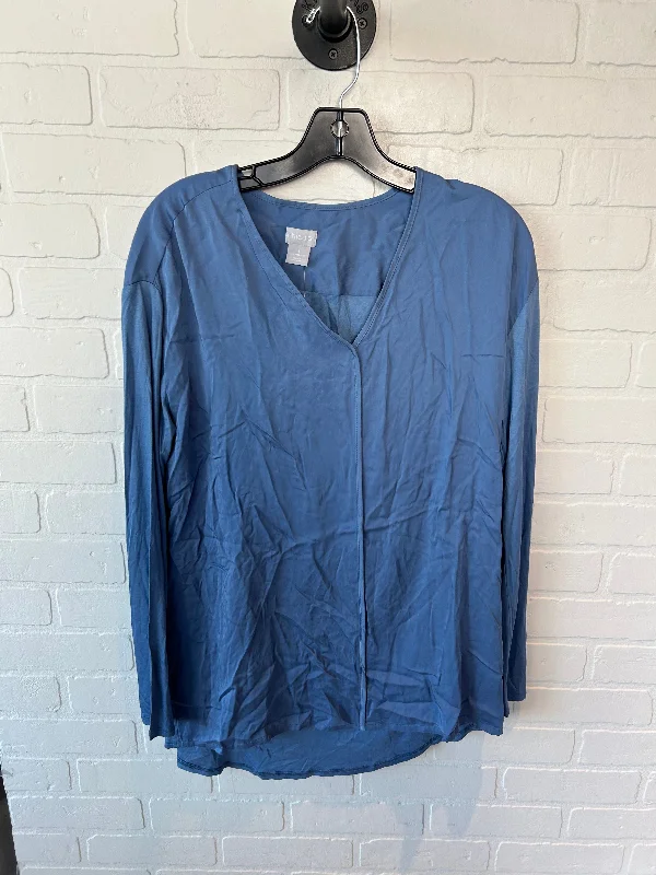 women's long sleeve tops for outdoor activitiesTop Long Sleeve By Chicos In Blue, Size: M