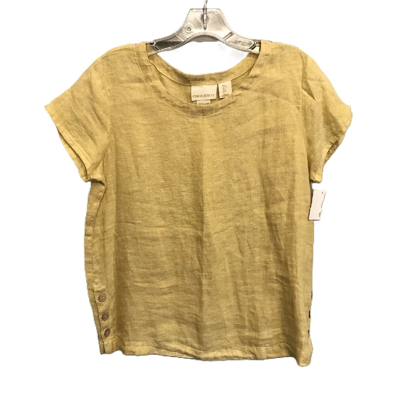 casual women's T-shirtsYellow Top Short Sleeve By Cynthia Rowley, Size: S