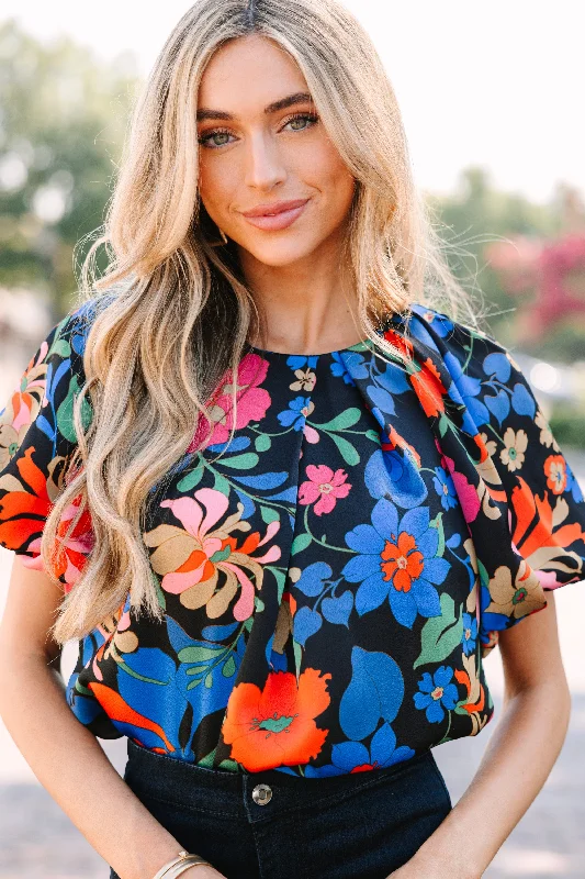 women's tops for those who want to stay on top of the latest fashion trends and wear pieces that are both stylish and on-trendIt's All For You Black And Red Floral Blouse