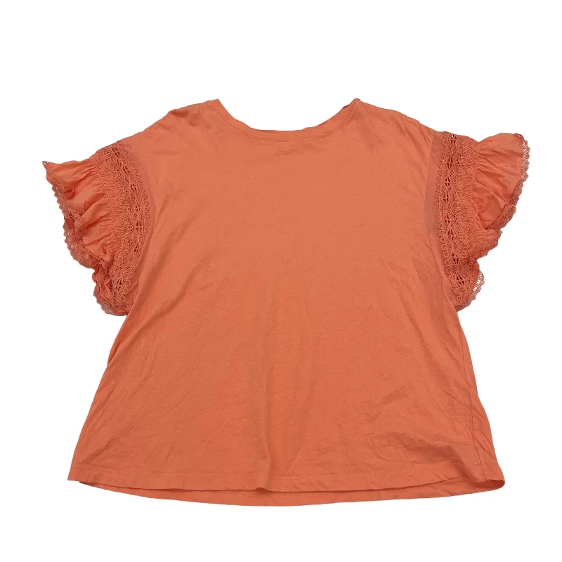 women's T-shirts with ruffle accentsORANGE LOFT TOP SS, Size L