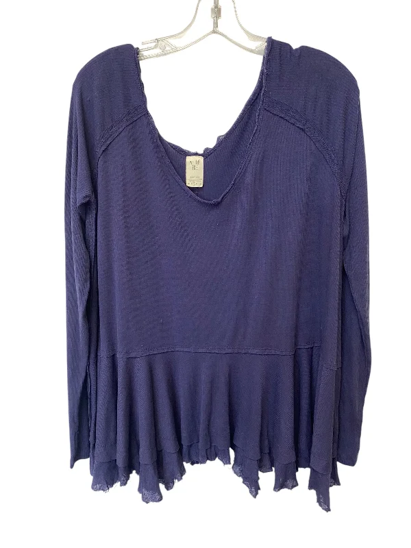 women's long sleeve tops with ribbon tiesTop Long Sleeve By We The Free In Purple, Size: S