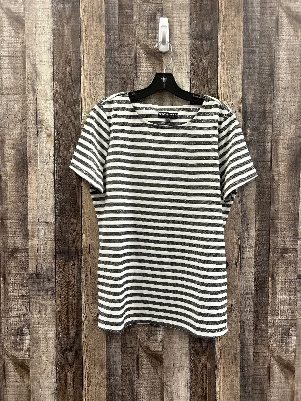 women's T-shirts with international brandingStriped Pattern Tunic Short Sleeve Clothes Mentor, Size M