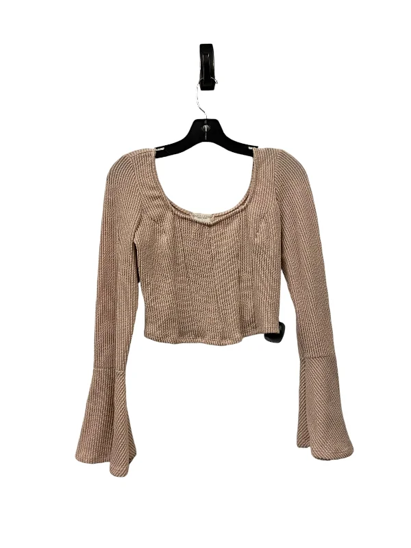 women's long sleeve tops with geometric patternsTop Long Sleeve By Altard State In Tan, Size: M