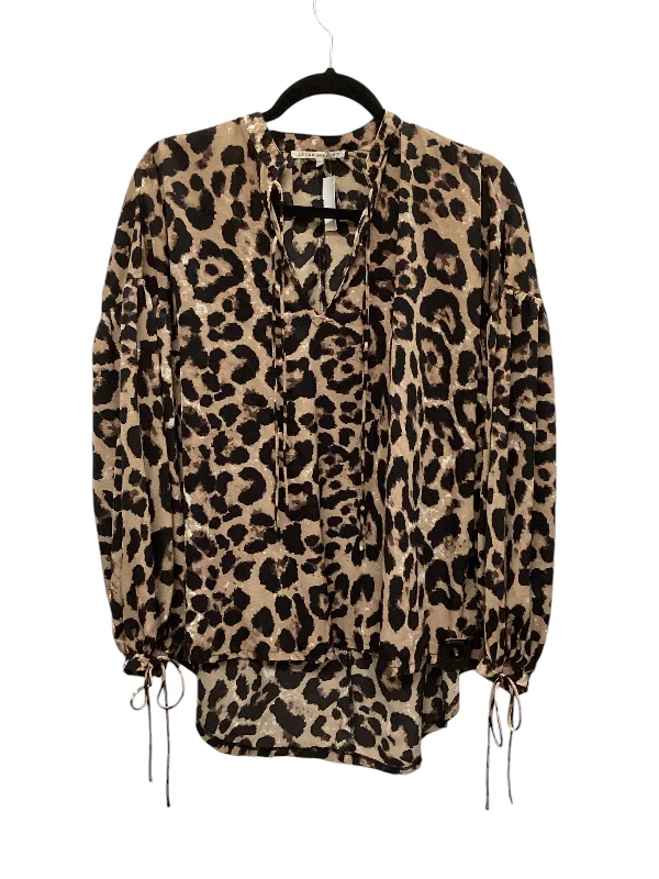 women's long sleeve tops for formal eventsTop Long Sleeve By Clothes Mentor In Leopard Print, Size: S