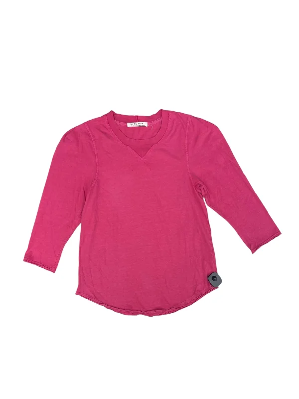 women's long sleeve tops with button-down frontsTop Long Sleeve By We The Free In Pink, Size: L