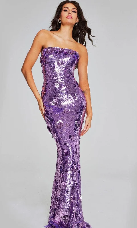 women's breathable dressesJovani 42154 - Sequin Sheath Evening Gown