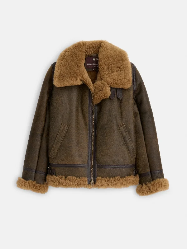 cozy women's coatsOwen Barry x Alex Mill Amy Aviator Shearling Coat