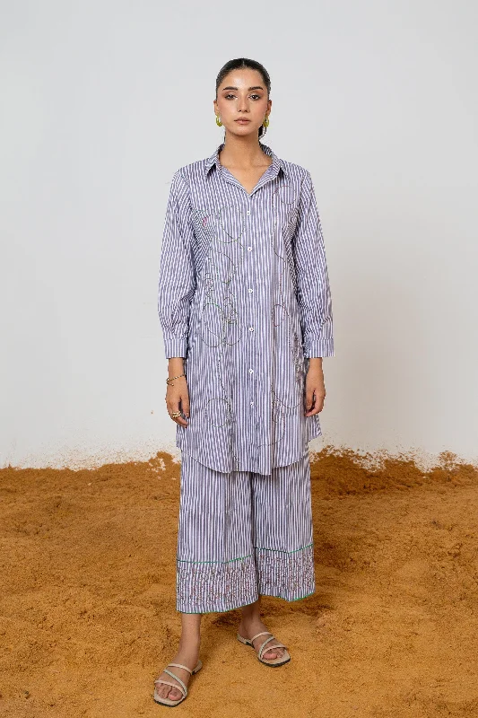 2PC - Embroidered Cotton Suit