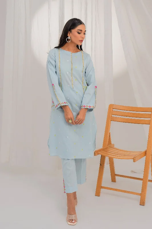 2PC - Embroidered Cambric Suit