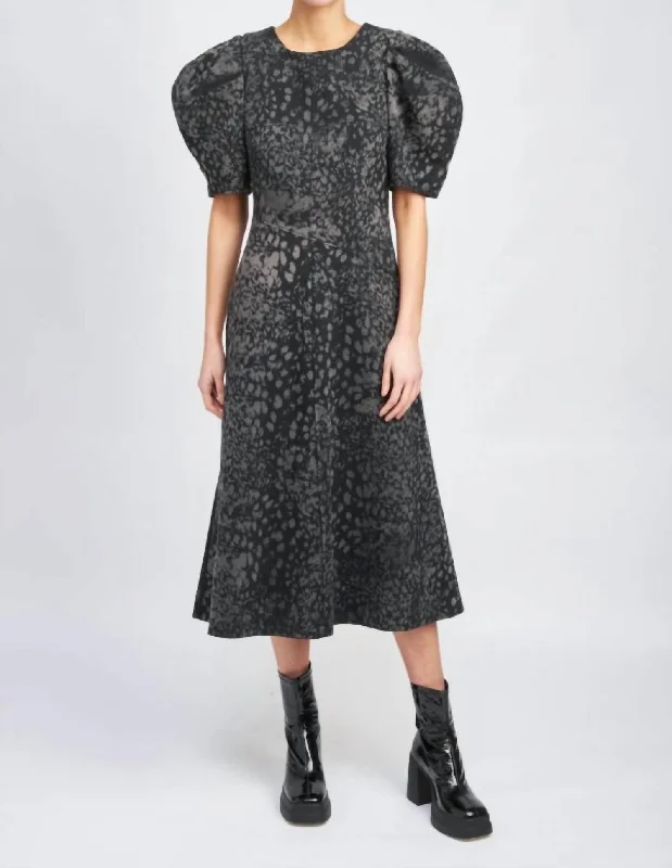 women's shift dressesHarlow Midi Dress In Charcoal