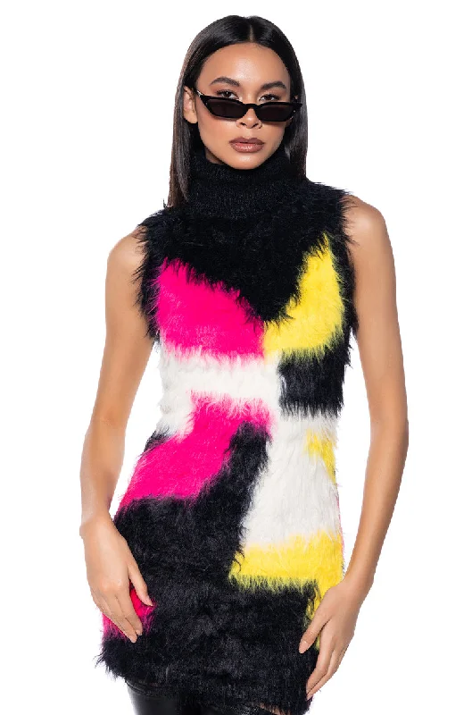 women's sustainable dressesKIKI ULTRA FUZZY BODYCON MINI DRESS