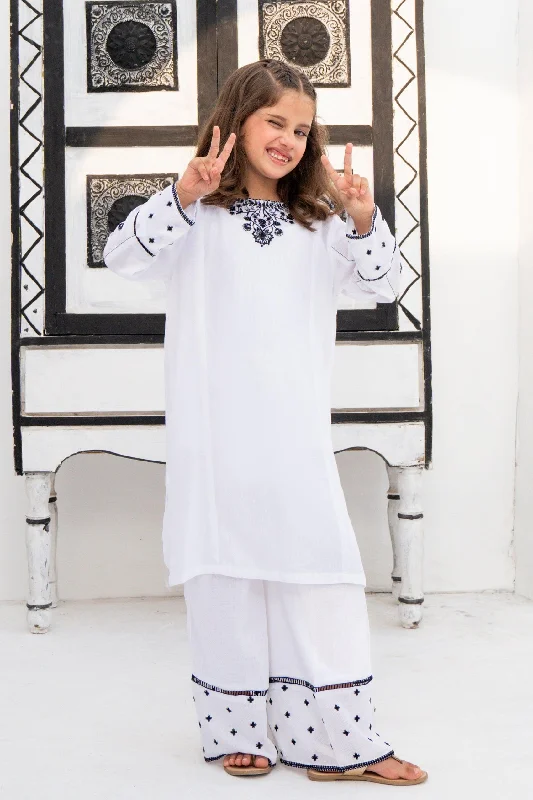 2PC Girl - Embroidered Textured Lawn Suit