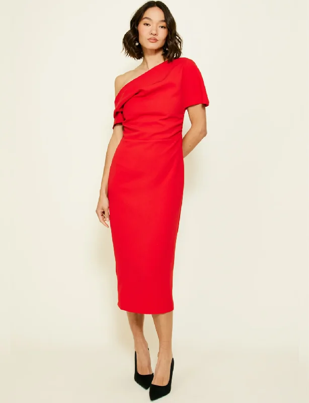 women's wrap dressesPhillipa Midi Dress, Scarlet