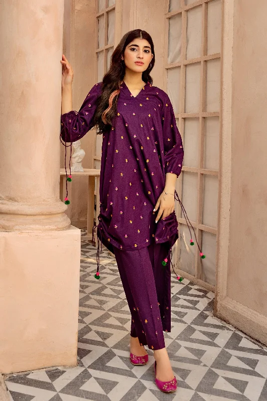 2PC - Embroidered Cambric Suit