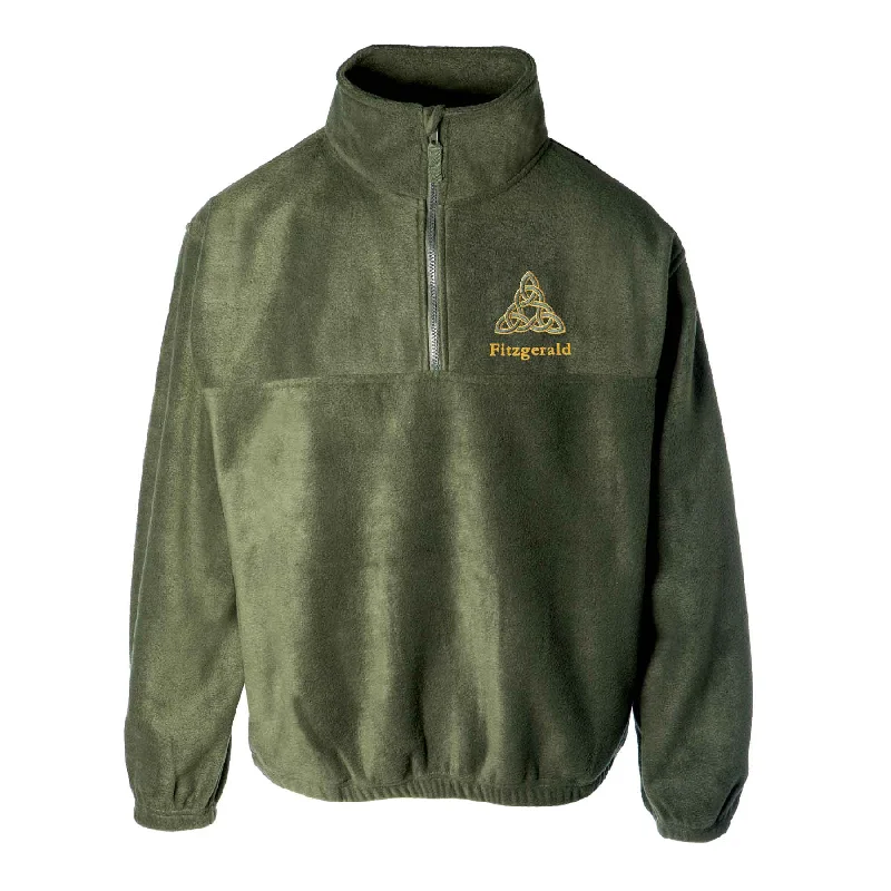 cozy women's coatsCeltic Triangle Knot Embroidered Personalized Fleece 1/4 Zip- Green