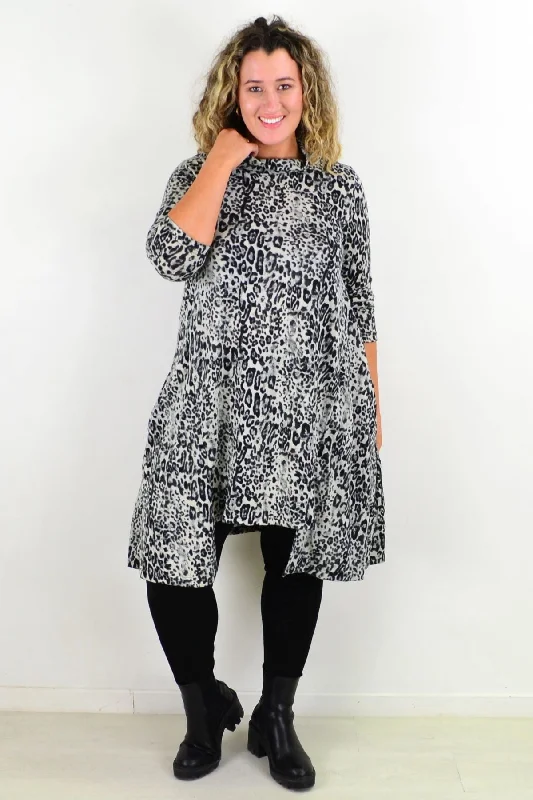 women's duffle coatsLeopard Print Fleece Tunic Dress