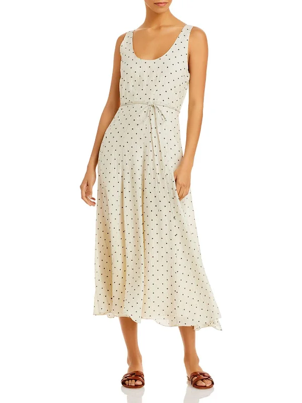 women's designer dressesWomens Silk Polka Dot Maxi Dress