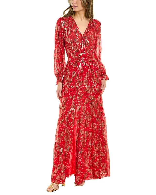 women's statement dressesba&sh Tila Silk-Blend Maxi Dress