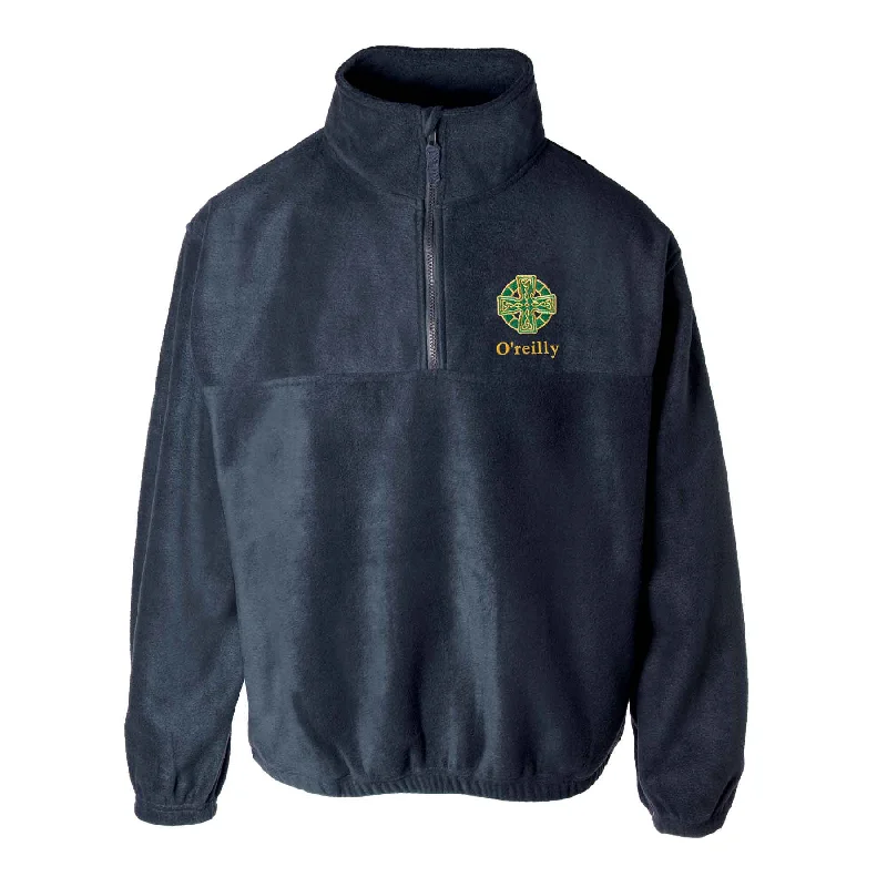 women's coats for special occasions and everyday eleganceCeltic Cross Embroidered Personalized Fleece 1/4 Zip- Navy