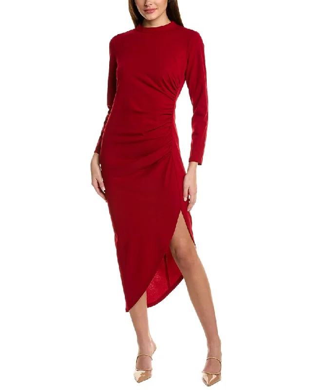 women's curve-hugging dressesAnne Klein Asymmetric Midi Dress