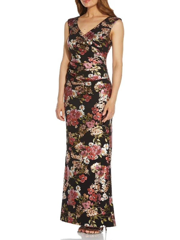 women's business casual dressesWomens Floral Maxi Evening Dress