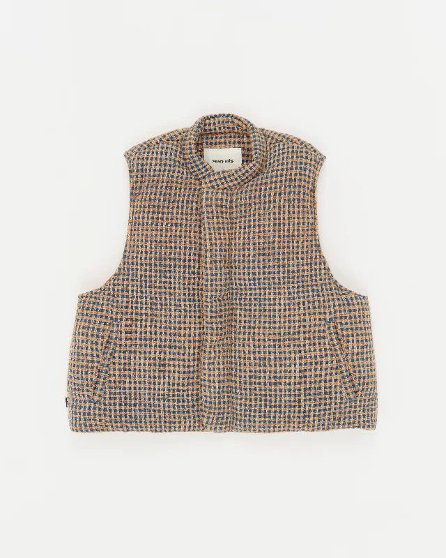 women's coats with oversized fitsSahab Vest - Wobbly Check Handloom