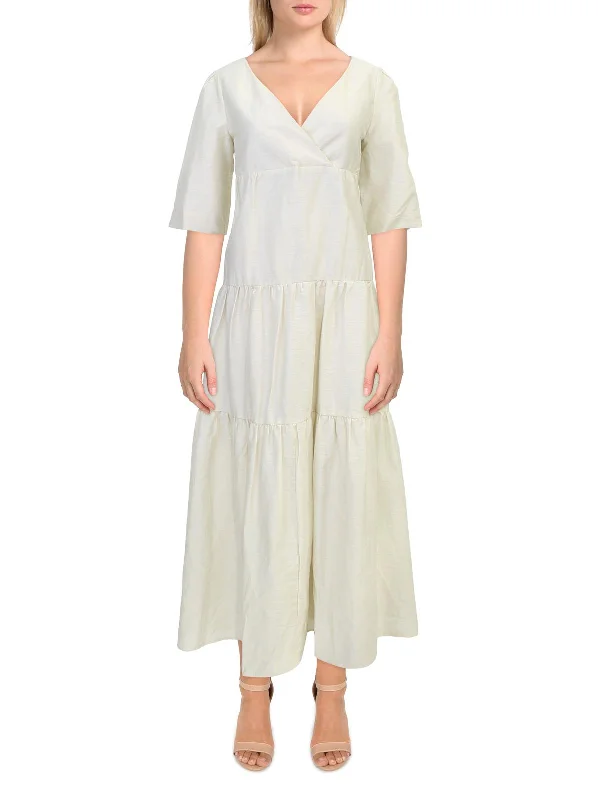 women's apple-shaped body dressesTevere Womens Linen Long Maxi Dress