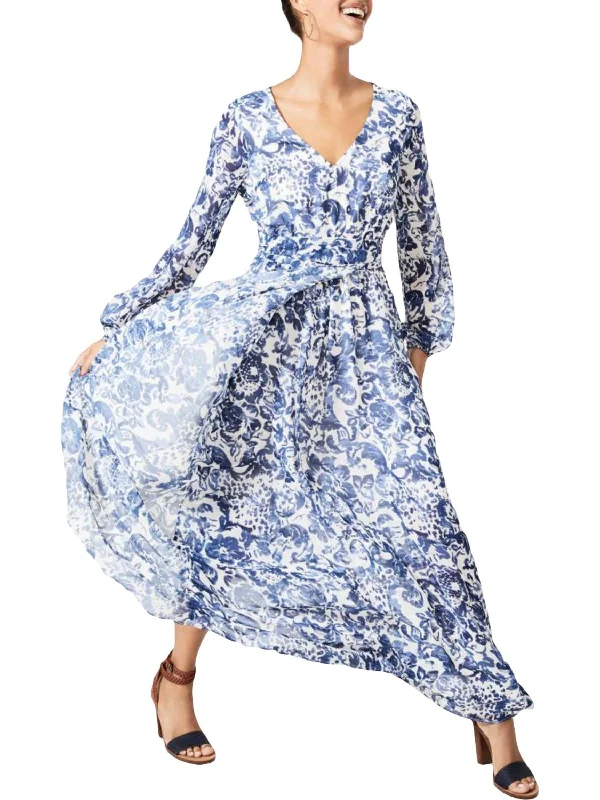 women's versatile dressesWomens Floral Print Maxi Wrap Dress