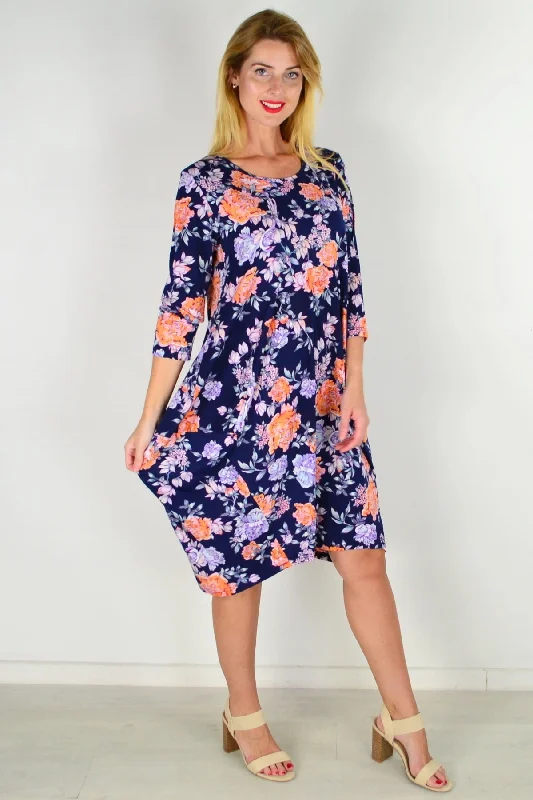 women's coats with liningJean Cocoon Floral Tunic Dress