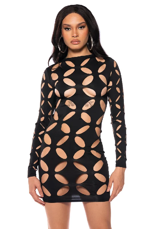 women's glam dressesCATHERINE CUT OUT MINI DRESS