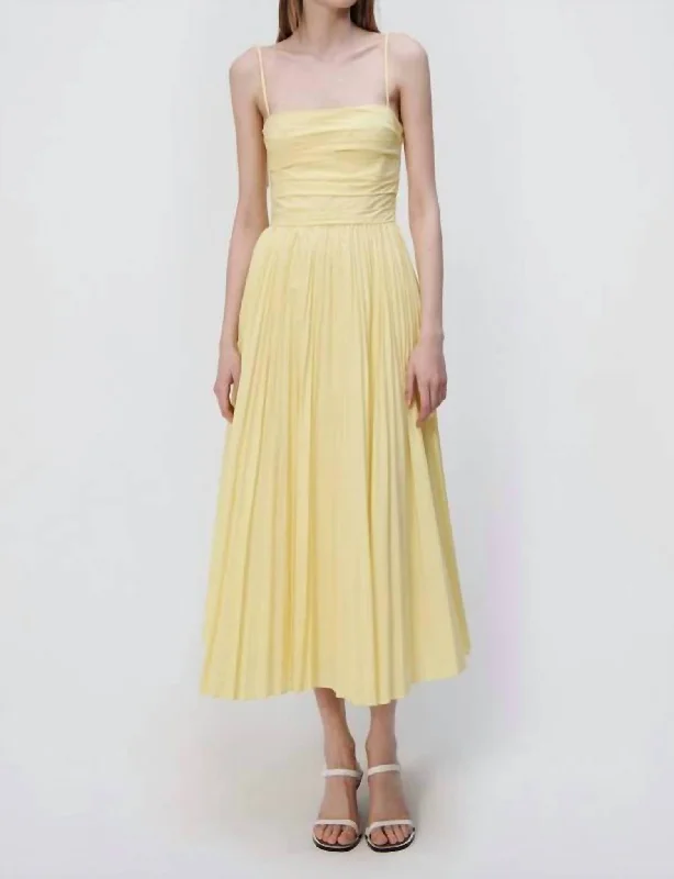 women's luxury dressesCaroline Midi Dress In Limoncello