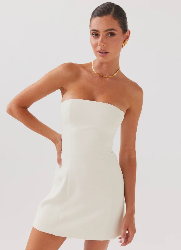 women's empire-line dressesAyanna Strapless Mini Dress - Ivory