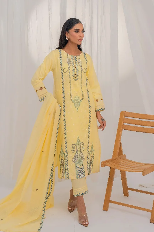 3PC - Embroidered Cambric Suit