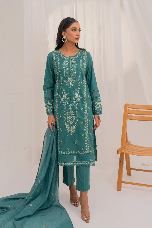 3PC - Embroidered Cambric Suit