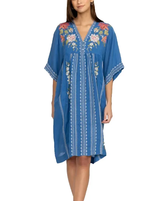 women's statement dressesNalina Kimono Midi Dress In Blue Multi