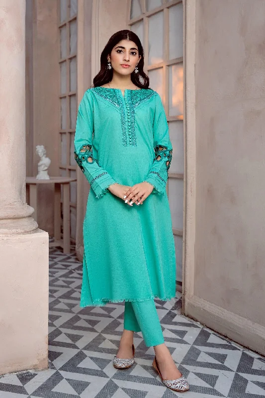 2PC - Embroidered Cambric Suit