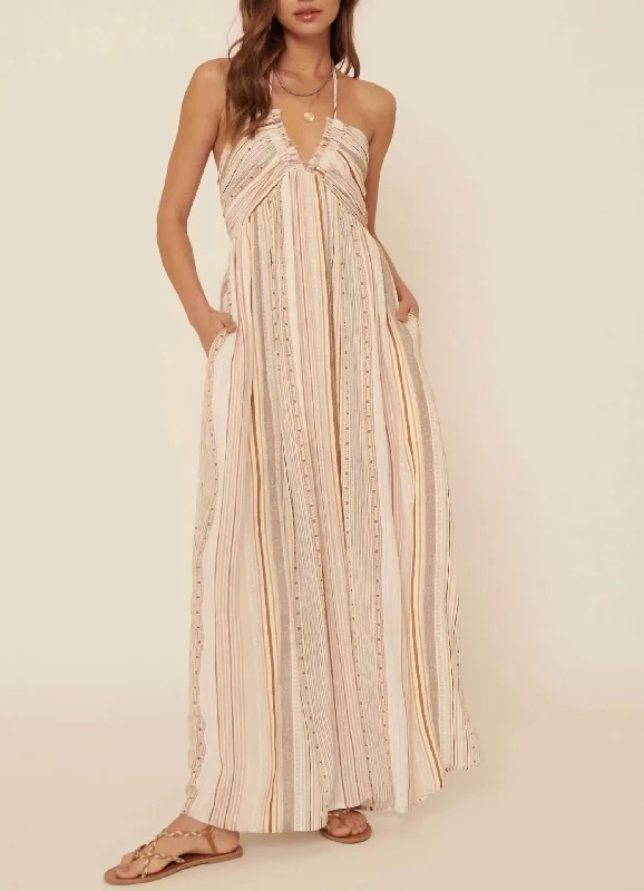 women's formal dressesClancey Halter Maxi Dress in Cream