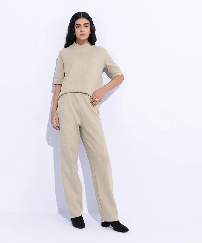 Ribbed Straight Trousers