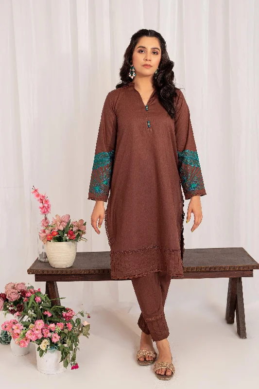 2PC - Embroidered Cambric Suit