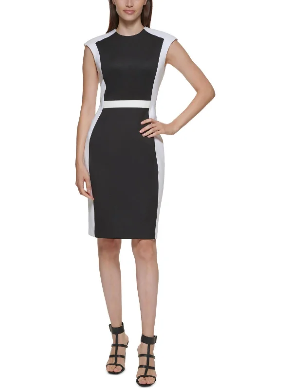 women's eco-friendly dressesWomens Scuba Midi Sheath Dress