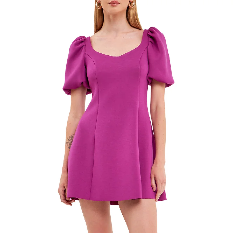 women's smart casual dressesPuff Slv Mini Dress