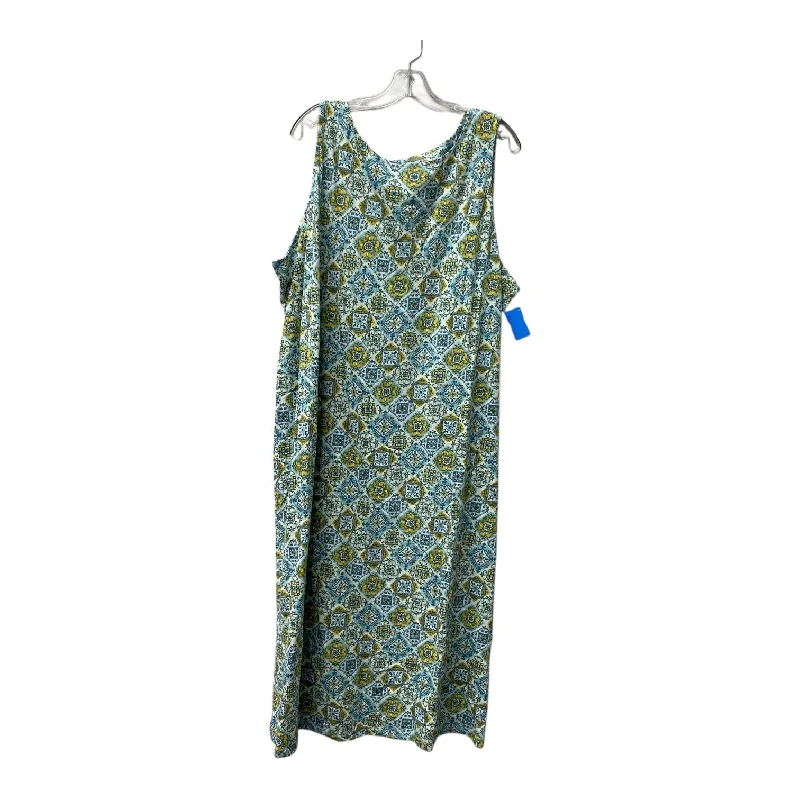 women's statement dressesDress Casual Maxi By Denim And Company In Blue & Yellow, Size:3